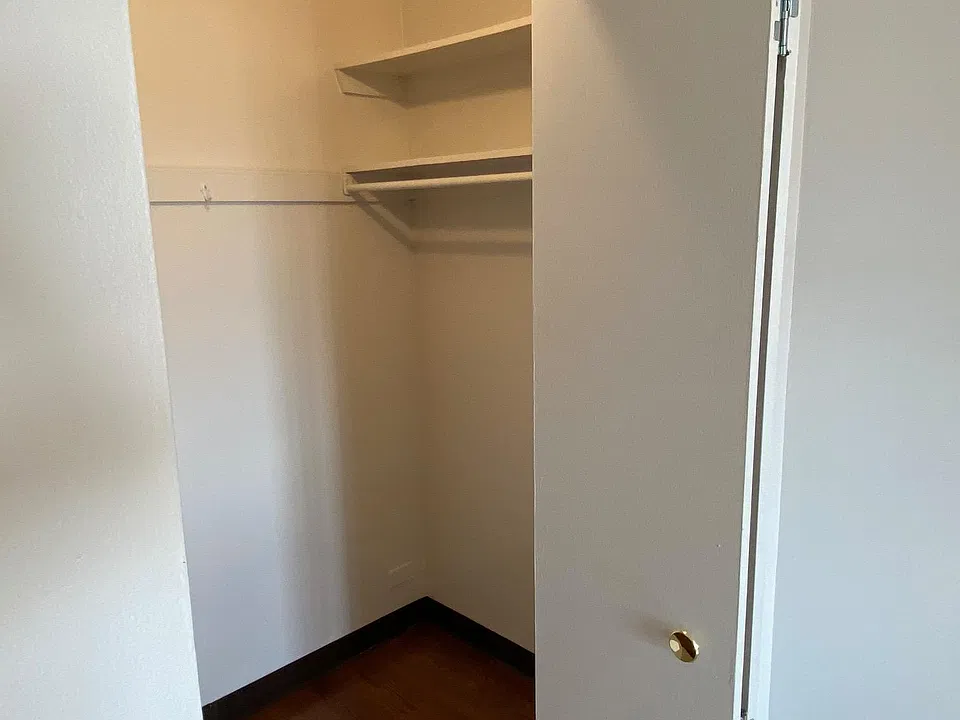 Walk-in closet in the master bedroom