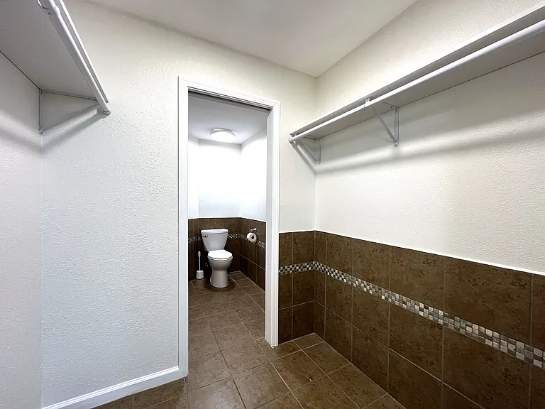 Master Bathroom clothing & water closets