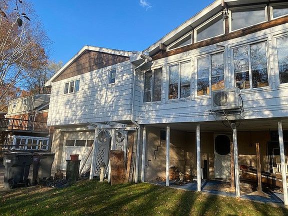 Rear; two car garage