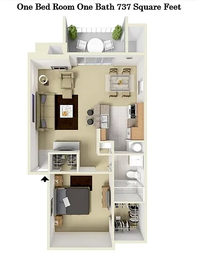 Floor plan 737 Sq Ft