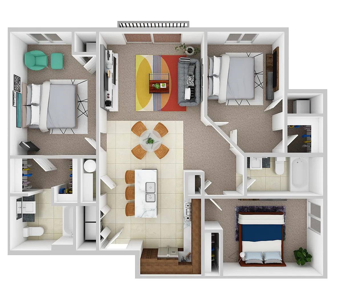 Floor plan 3 Bed 2 Bath