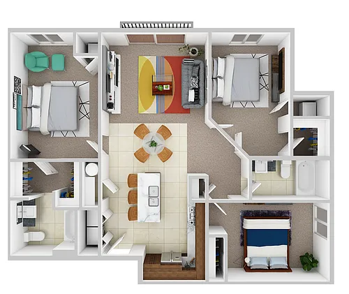Floor plan 3 Bed 2 Bath