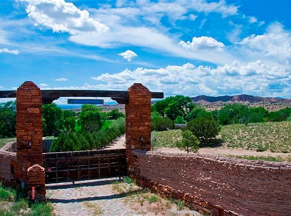 Large Entrance gate into the private retreat property