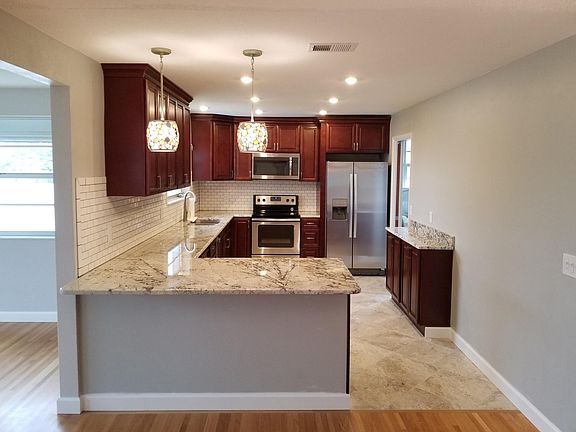 Looking into kitchen from dining room
