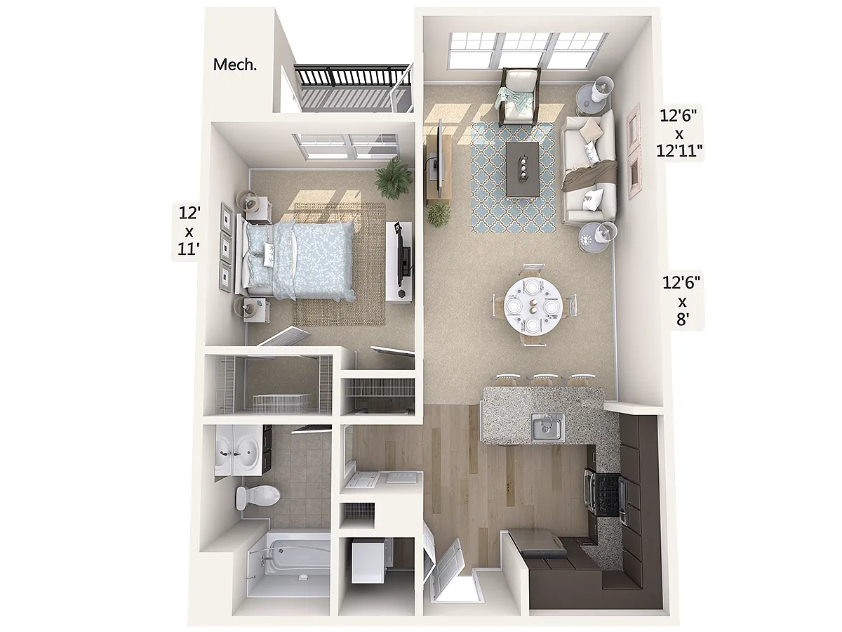Floor plan A1-758-Tub-Stainless