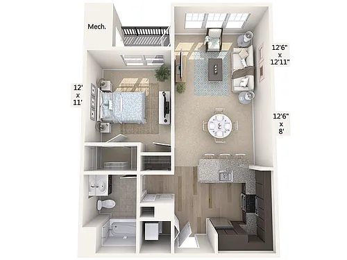 Floor plan A1-758-Tub-Stainless