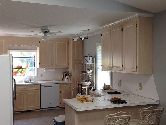 Kitchen with counter bar