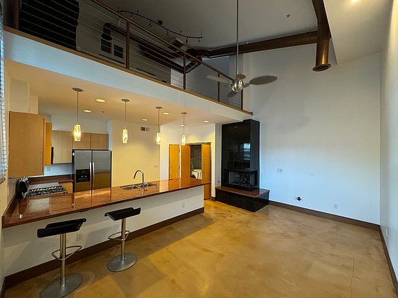 Fun split level loft vibe in living room.