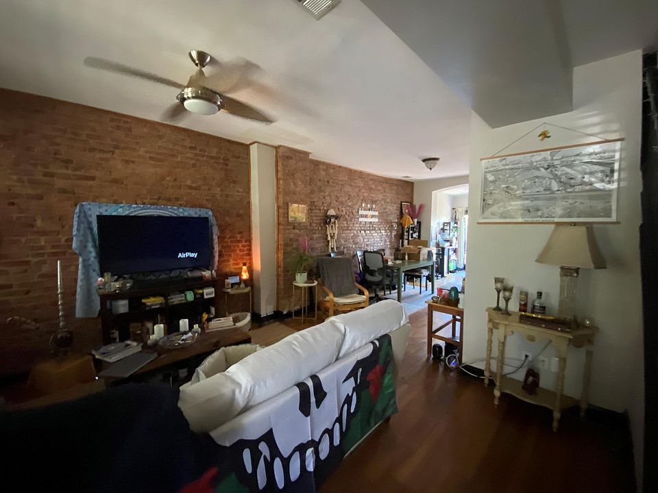View of first floor from front entry - living area and dining area