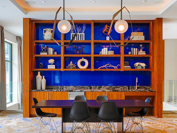 Opulent design in this cozy resident's lounge