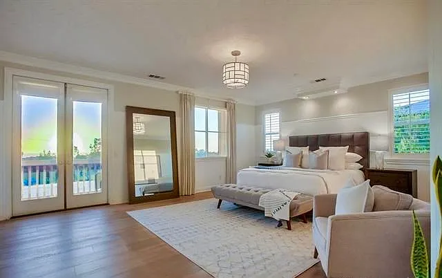 Master bedroom with private balcony