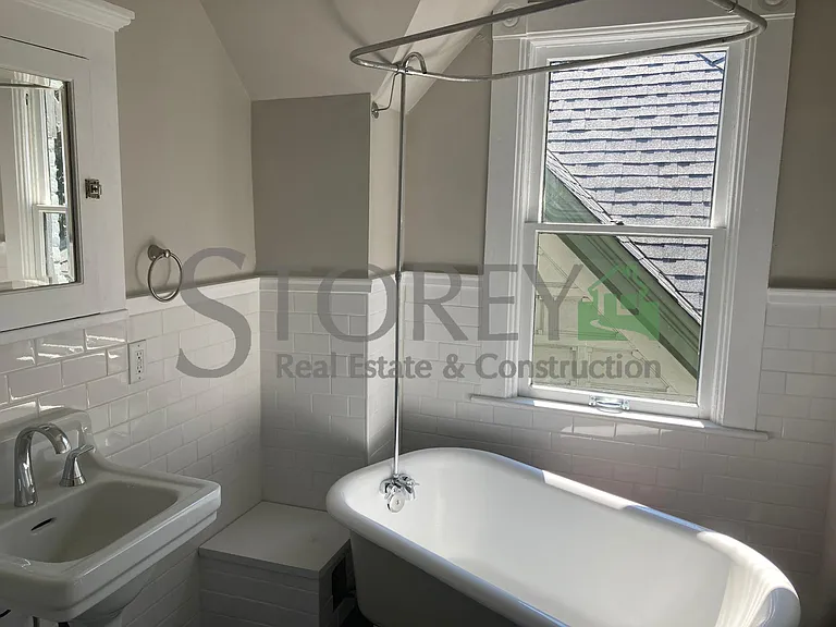 Second level bathroom with clawfoot tub/shower