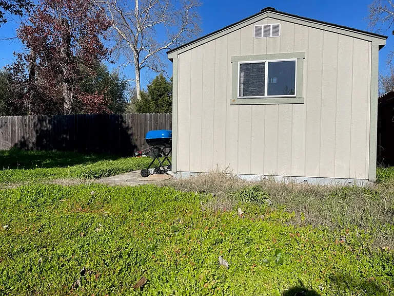 The storage shed in the back yard