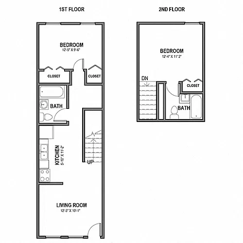 Floor plan 2 BR 2 Bath