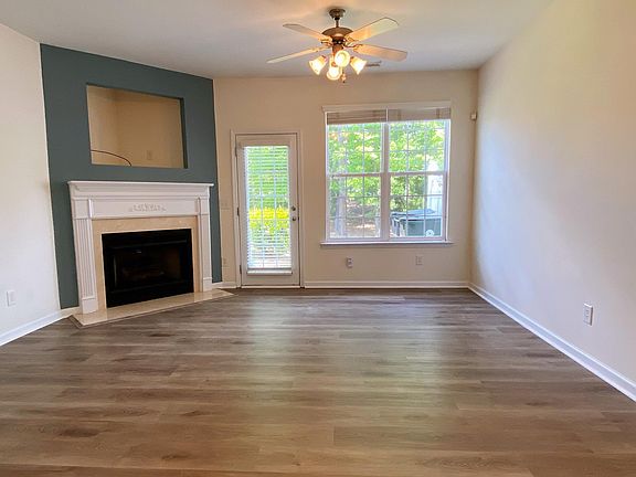 Family Room with fireplace and LVP floor