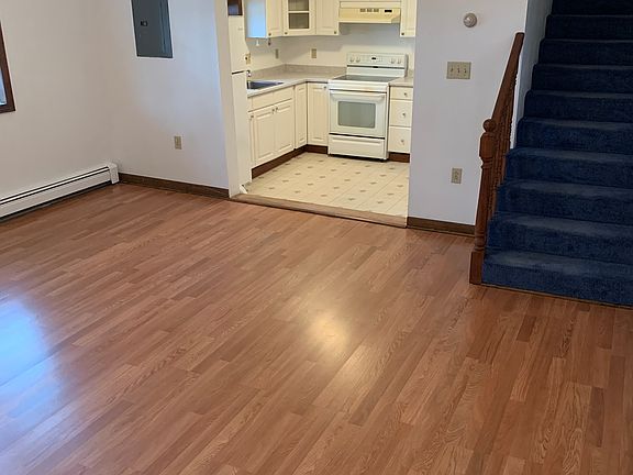 Living room from rear door, facing kitchen