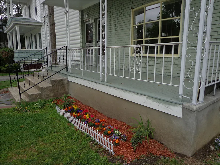 House with flower garden