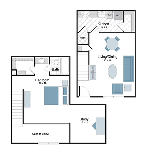 Floor plan Georgetown Study