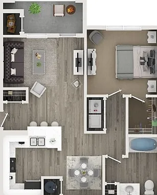One Bed One Bath Floor Plan One Bed One Bath Floor Plan