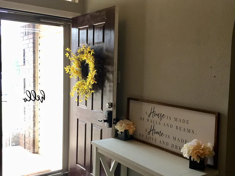 Welcome! Entry-way and coat closet.