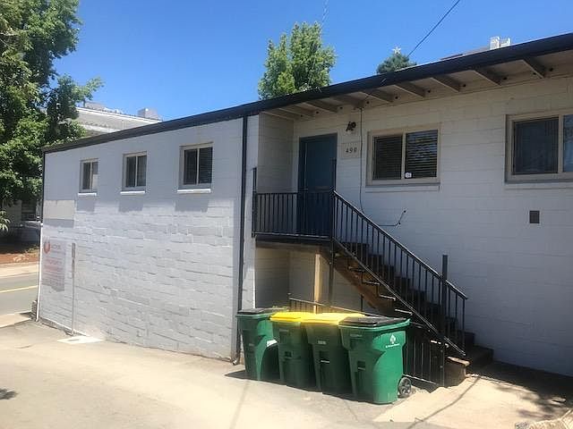 Access to apartment through stairway.