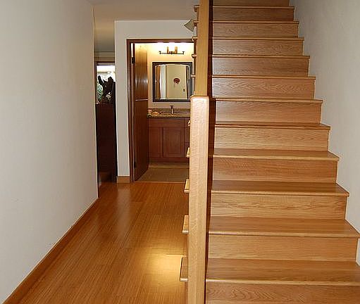 Bamboo and oak flooring