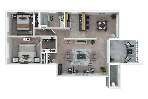 Floor plan 2 Bed 1 Bath