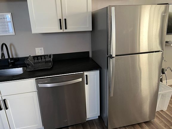 Full-sized refrigerator and dishwasher