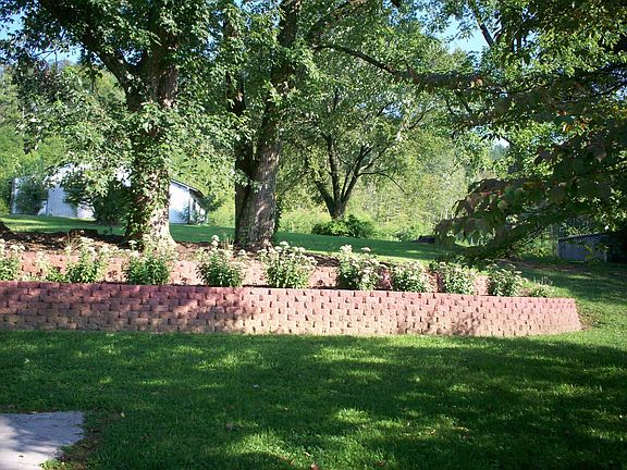 Landscaping above Driveway