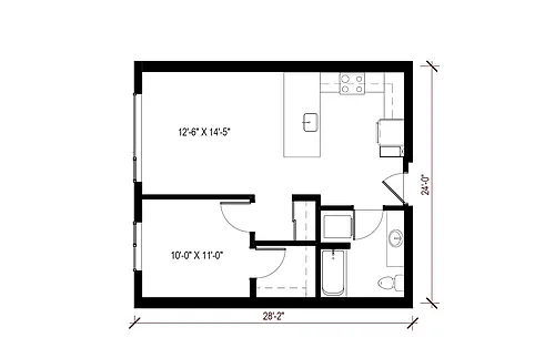 Floor plan 1 Bedroom - A22