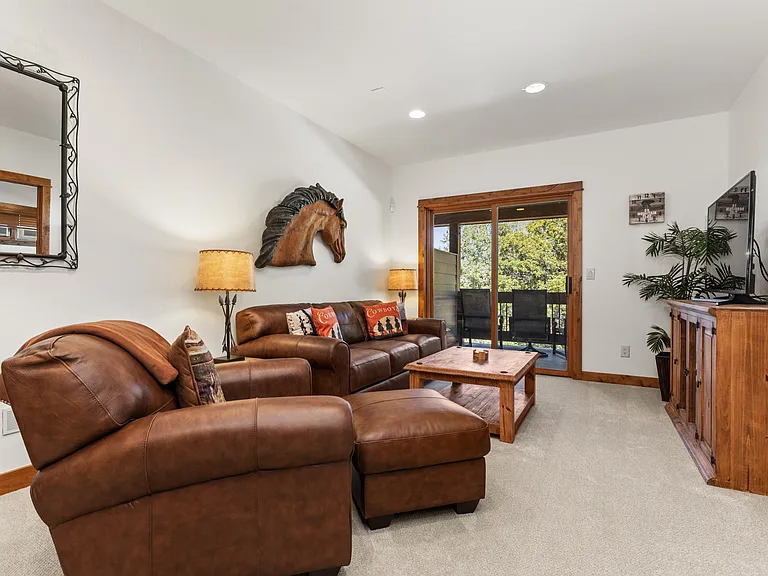 2nd Level - Living Room with Door to Hot Tub Deck