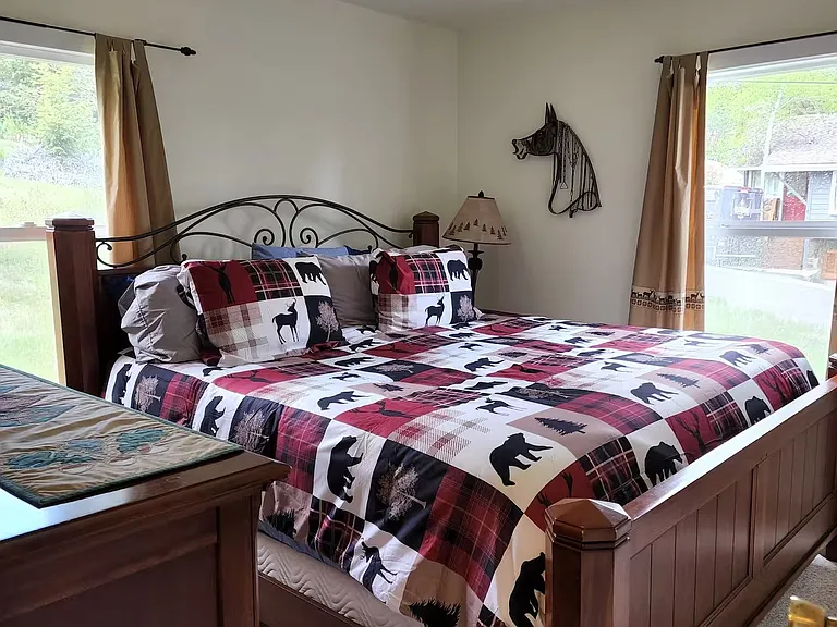 Master bedroom with king-sized bed