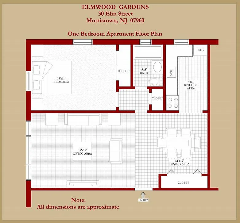 Floor plan 1 Bed 1 bath