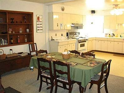 Kitchen. Lovely built-in shelving would be perfect to display the treasured items
