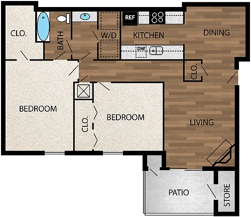 Floor plan B1A - Renovated