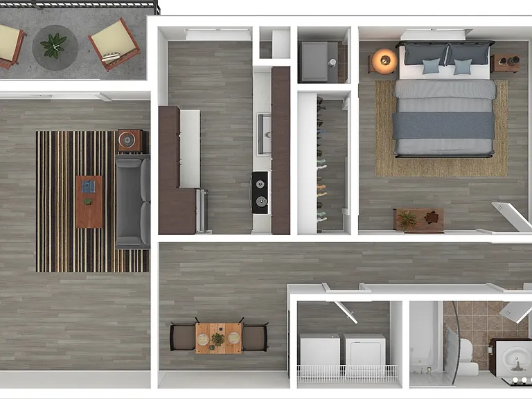 Terrace View 3x1.5 Apartment 3D Terrace View 3x1.5 Apartment 3D
