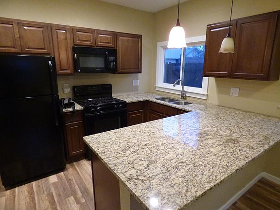 Kitchen with granite countertops