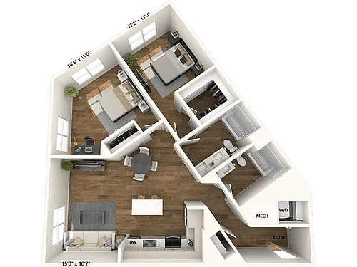 Floor plan B4-1151sf-FinishIV