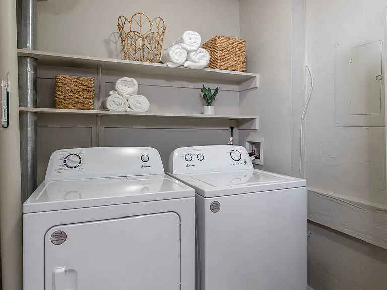 Enjoy the convenience of an oversized laundry room in every two-bedroom apartment, complete with full-size washers and dryers.