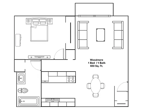 Floor plan 1 Bedroom