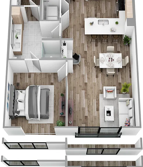 H - 1 Bedroom / 1 Bath H - 1 Bedroom / 1 Bath