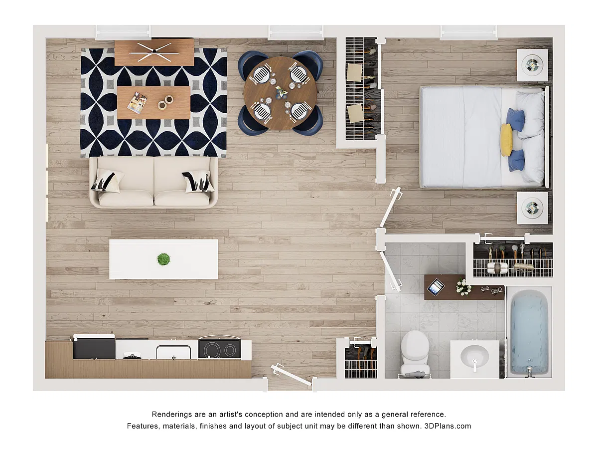Floor plan New Cottage - One Bedroom - Large