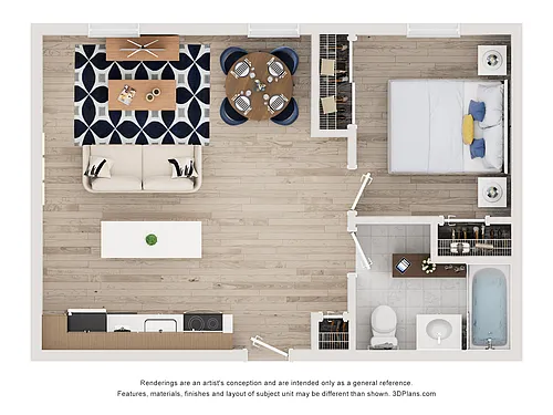Floor plan New Cottage - One Bedroom - Large