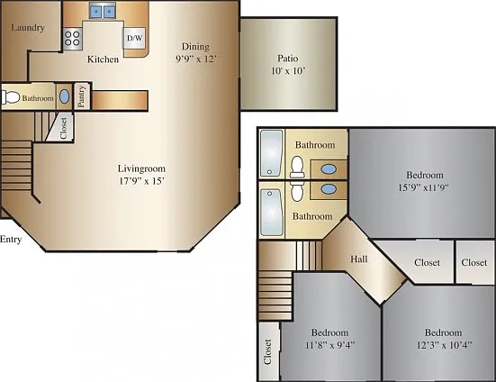 Tembo 3 Bed 2.5 Bath Townhome, 1390 SQ. FT. Tembo 3 Bed 2.5 Bath Townhome, 1390 SQ. FT.