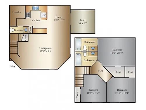 Floor plan Tembo Townhome (Elephant)