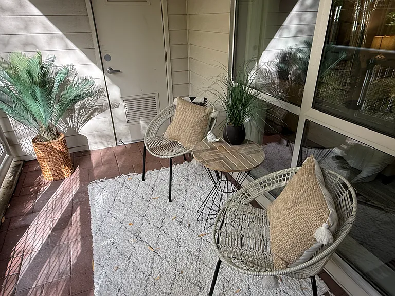 A private balcony for outdoor relaxation.