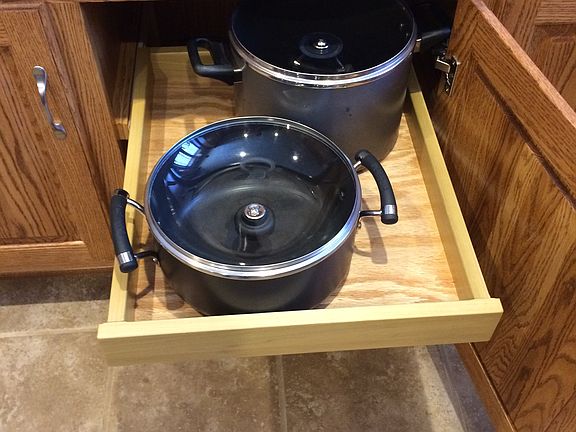 Pull out drawers in kitchen