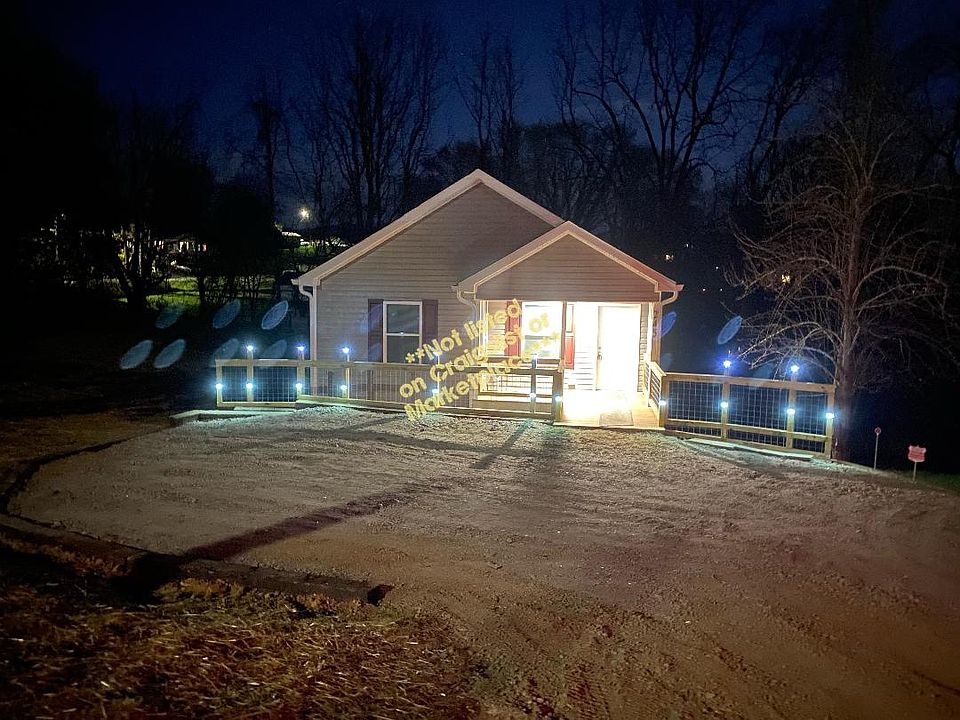 House at night with solar lights