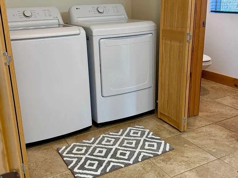 Laundry area in bathroom