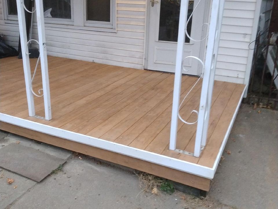 Front porch repaired and composite floor installed